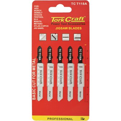 T-shank Jigsaw Blade For Metal 1.2mm 21tpi 75mm 5pc